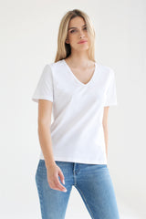 TRIKO BASIC V-NECK BÍLÉ