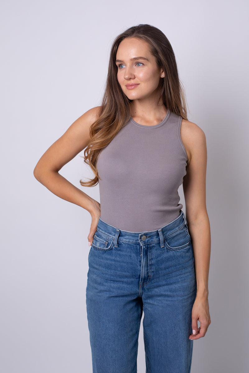 IVY TOP RIBBED GREY