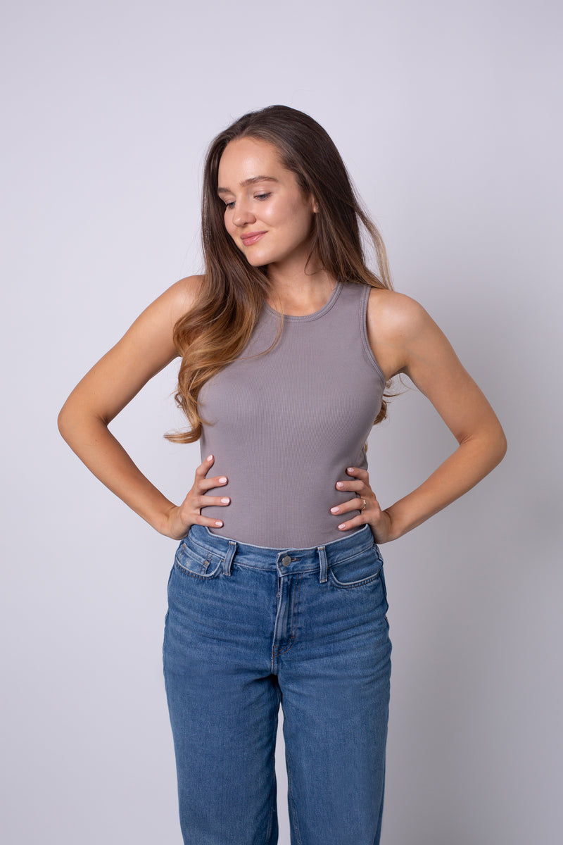 IVY TOP RIBBED GREY