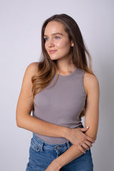 IVY TOP RIBBED GREY